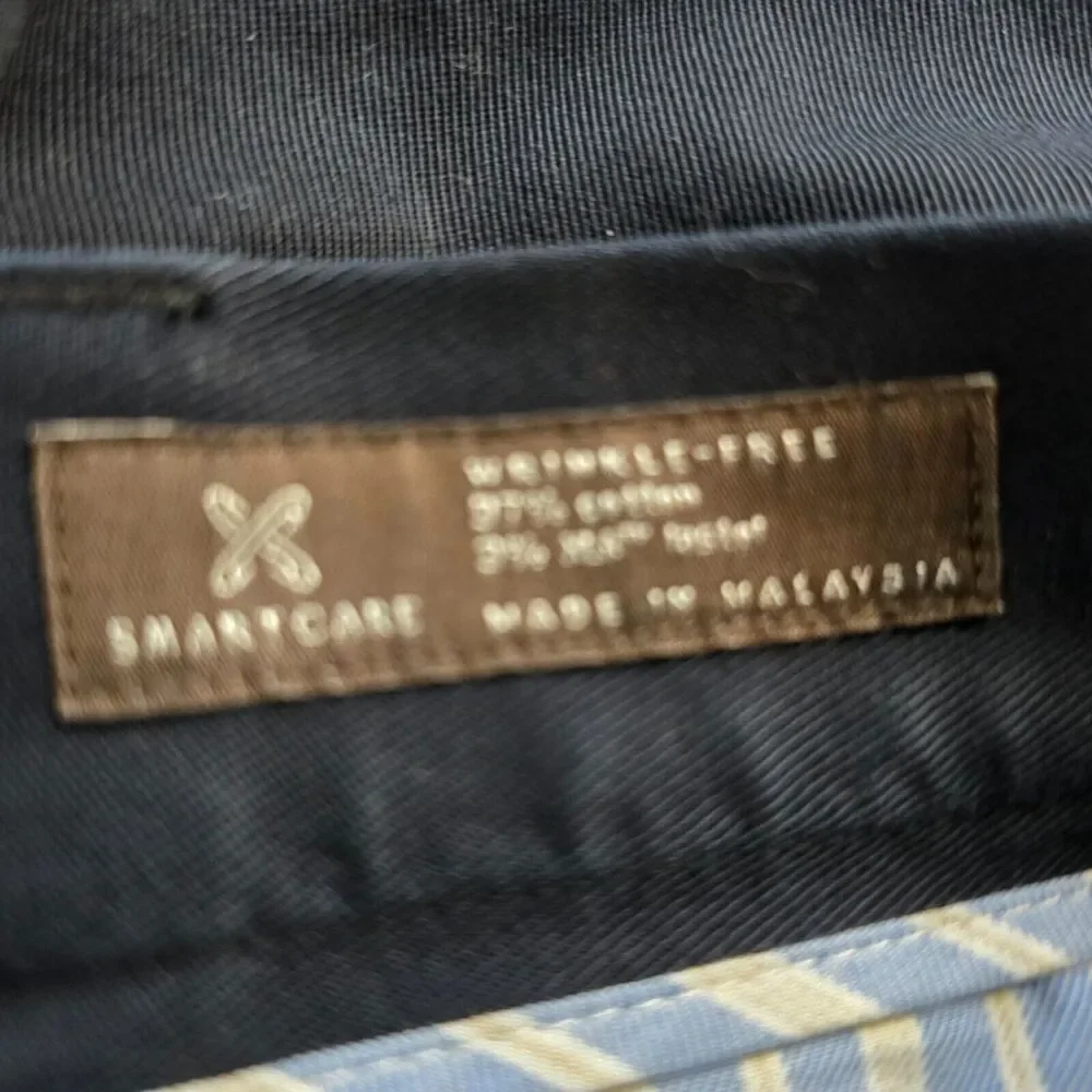 Nordstrom Chino Pants Men's 34 x 34 *** Dk Blue Straight Smartcare Wrinkle Free